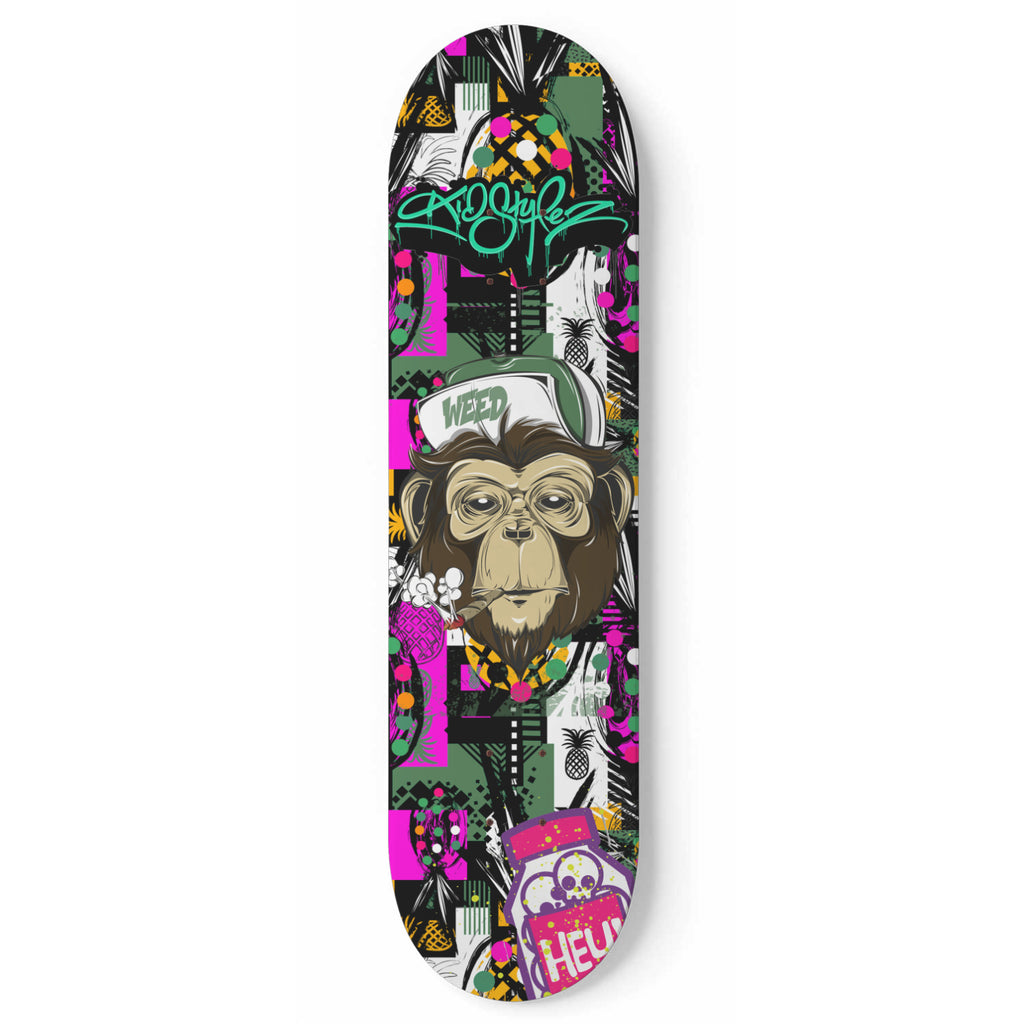 Smoking Chimp Custom Skateboard Deck - King Of Boards