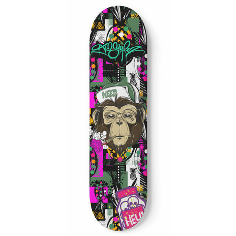 Image of Smoking Chimp Custom Skateboard Deck - King Of Boards