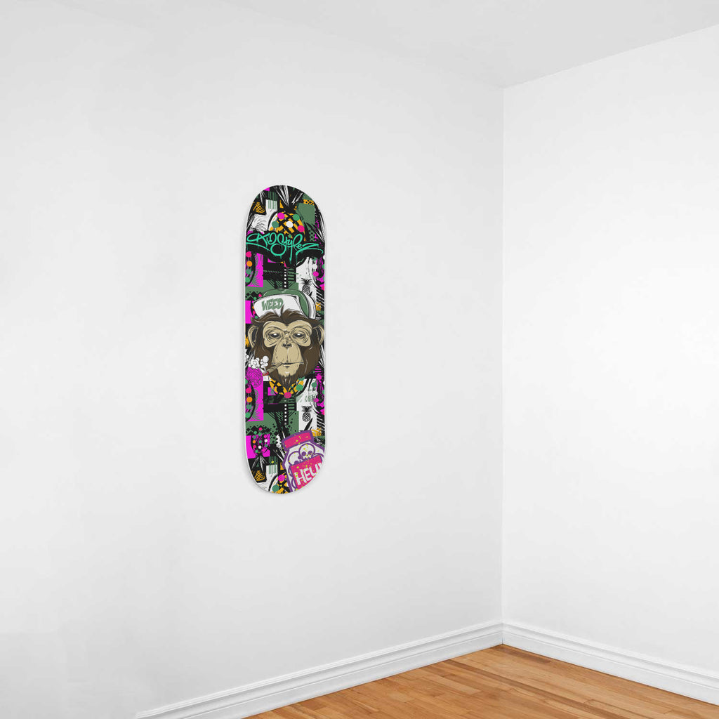 Smoking Chimp Custom Skateboard Deck - King Of Boards